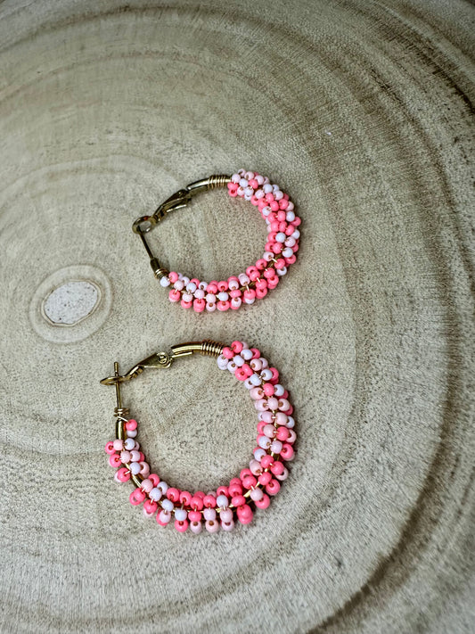 Argola Cristalinos - rosa